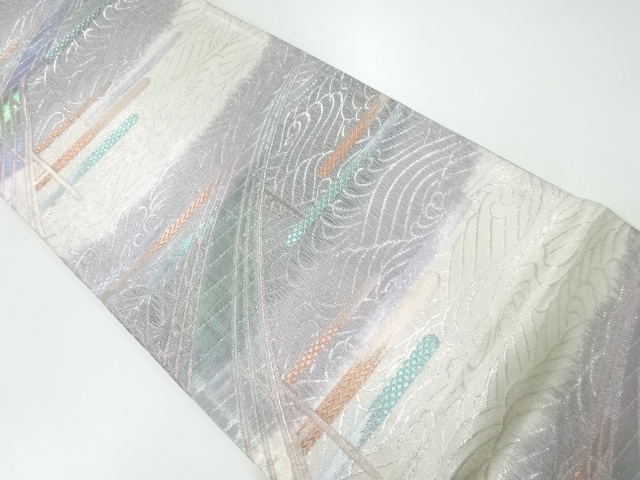 橋模様織出し袋帯